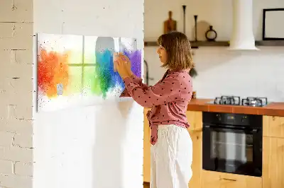 Beschreibbare Magnettafel mit abstraktem Regenbogen-Motiv