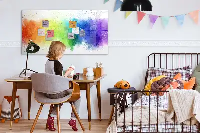 Beschreibbare Magnettafel mit abstraktem Regenbogen-Motiv