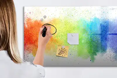 Beschreibbare Magnettafel mit abstraktem Regenbogen-Motiv