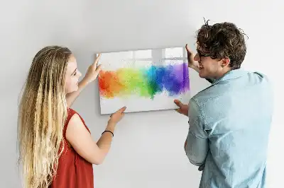 Beschreibbare Magnettafel mit abstraktem Regenbogen-Motiv
