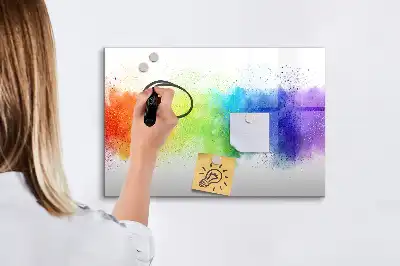 Beschreibbare Magnettafel mit abstraktem Regenbogen-Motiv