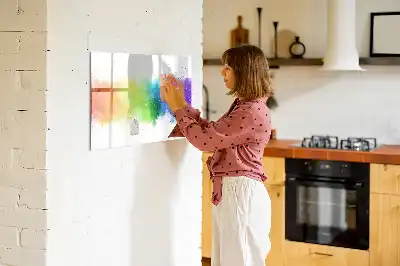 Beschreibbare Magnettafel mit abstraktem Regenbogen-Motiv