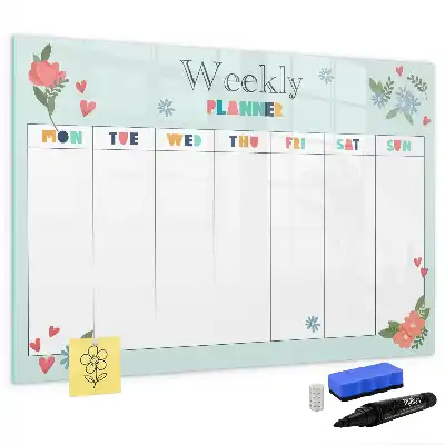 Schreib-Magnettafel als praktischer Wochenplaner