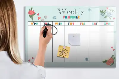Schreib-Magnettafel als praktischer Wochenplaner