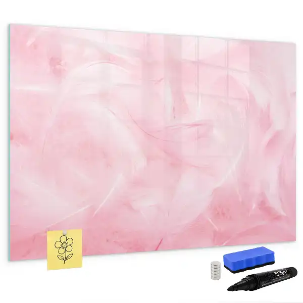 Beschreibbare Magnettafel mit Feder Abstraktion Motiv