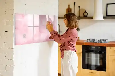 Beschreibbare Magnettafel mit Feder Abstraktion Motiv