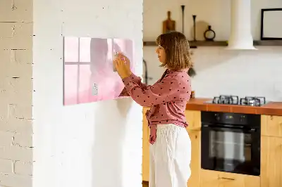 Beschreibbare Magnettafel mit Feder Abstraktion Motiv