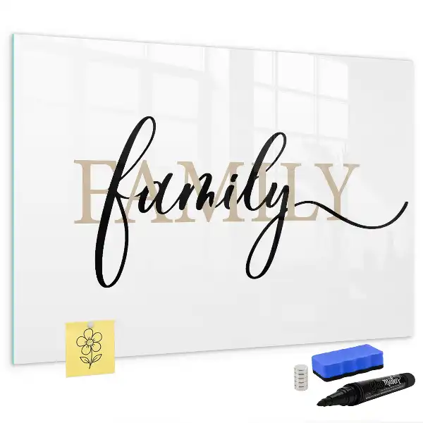 Beschreibbare Magnettafel mit Motiv Text Familie