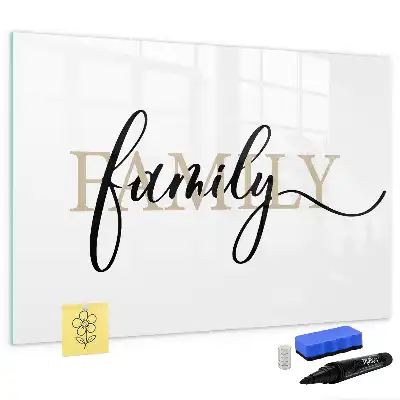 Beschreibbare Magnettafel mit Motiv Text Familie