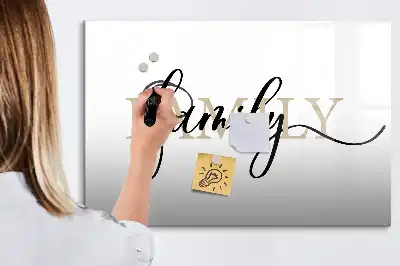 Beschreibbare Magnettafel mit Motiv Text Familie