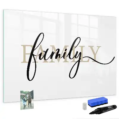 Beschreibbare Magnettafel mit Motiv Text Familie