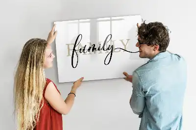 Beschreibbare Magnettafel mit Motiv Text Familie