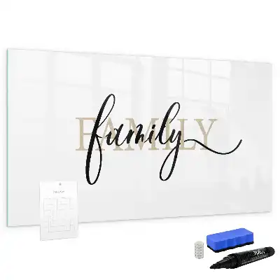 Beschreibbare Magnettafel mit Motiv Text Familie