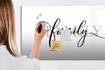 Beschreibbare Magnettafel mit Motiv Text Familie