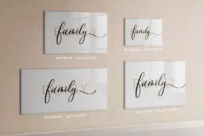 Beschreibbare Magnettafel mit Motiv Text Familie