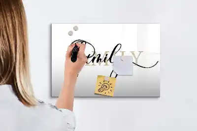 Beschreibbare Magnettafel mit Motiv Text Familie