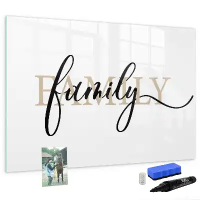 Beschreibbare Magnettafel mit Motiv Text Familie