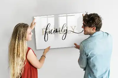 Beschreibbare Magnettafel mit Motiv Text Familie