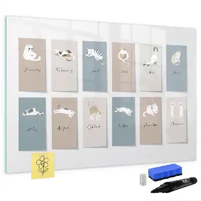 Schreib-Magnettafel mit Katzen-Motiv