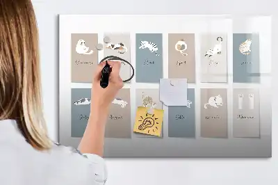 Schreib-Magnettafel mit Katzen-Motiv