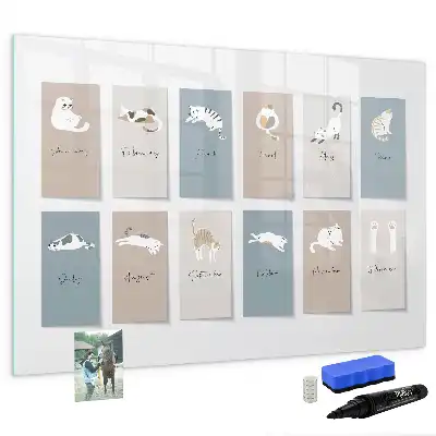 Schreib-Magnettafel mit Katzen-Motiv