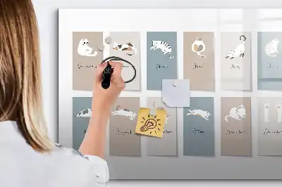 Schreib-Magnettafel mit Katzen-Motiv