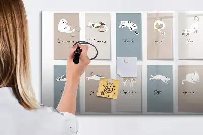 Schreib-Magnettafel mit Katzen-Motiv