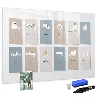 Schreib-Magnettafel mit Katzen-Motiv