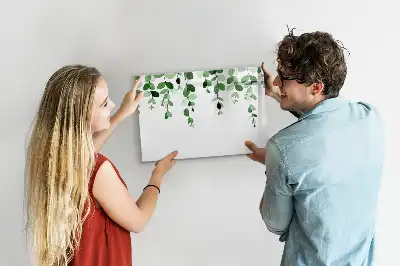 Beschreibbare Magnettafel mit Motiv Pflanzenblätter