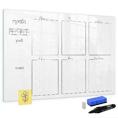 Beschreibbare Magnettafel zur Wochenplanung