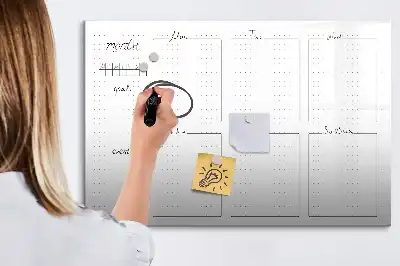 Beschreibbare Magnettafel zur Wochenplanung
