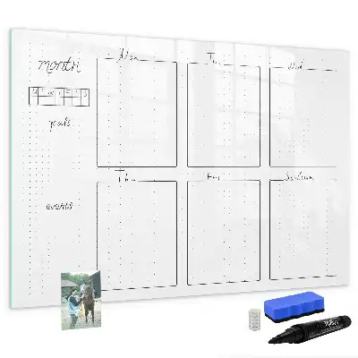 Beschreibbare Magnettafel zur Wochenplanung