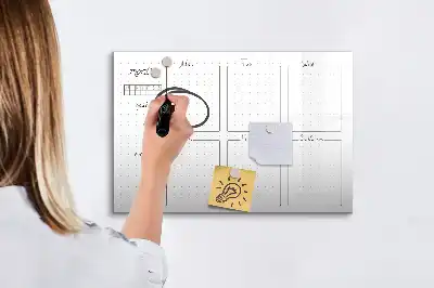 Beschreibbare Magnettafel zur Wochenplanung