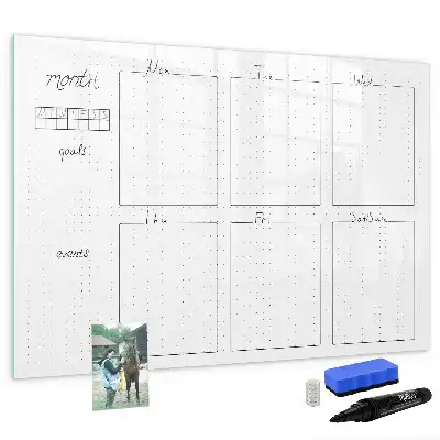 Beschreibbare Magnettafel zur Wochenplanung