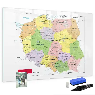 Magnetische Schreibtafel mit einer Landkarte von Polen