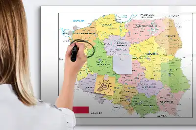 Magnetische Schreibtafel mit einer Landkarte von Polen