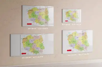 Magnetische Schreibtafel mit einer Landkarte von Polen