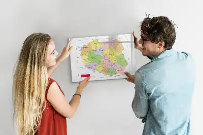 Magnetische Schreibtafel mit einer Landkarte von Polen