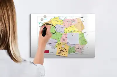Magnetische Schreibtafel mit einer Landkarte von Polen