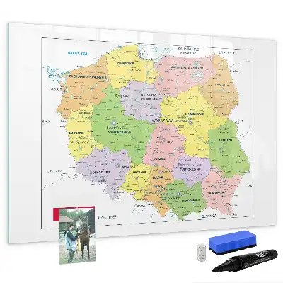 Magnetische Schreibtafel mit einer Landkarte von Polen