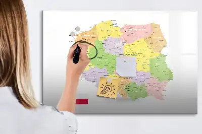 Beschreibbare Magnettafel mit einer Landkarte von Polen
