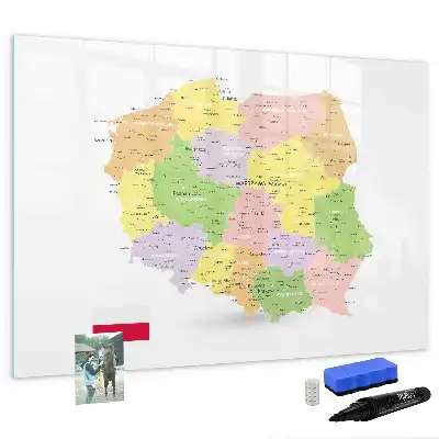 Beschreibbare Magnettafel mit einer Landkarte von Polen