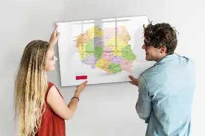 Beschreibbare Magnettafel mit einer Landkarte von Polen
