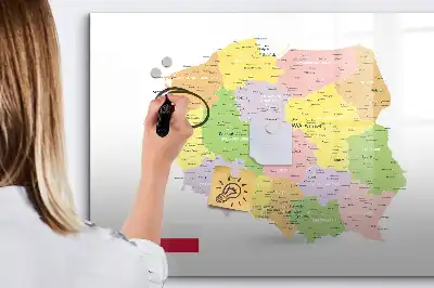 Beschreibbare Magnettafel mit einer Landkarte von Polen