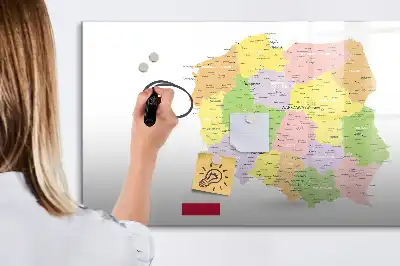 Beschreibbare Magnettafel mit einer Landkarte von Polen