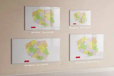 Beschreibbare Magnettafel mit einer Landkarte von Polen