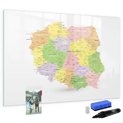 Beschreibbare Magnettafel mit einer Landkarte von Polen