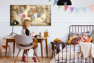 Schreib-Magnettafel mit Motiv Alte Weltkarte