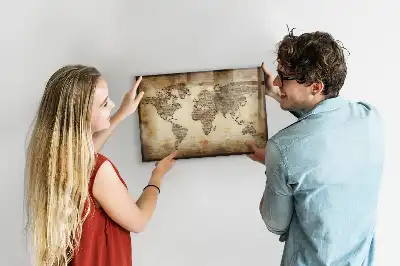 Schreib-Magnettafel mit Motiv Alte Weltkarte