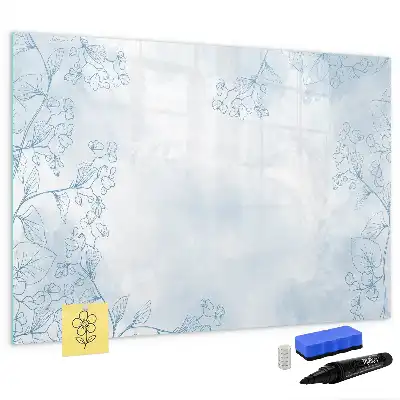 Beschreibbare Magnettafel mit Pflanzenskizze